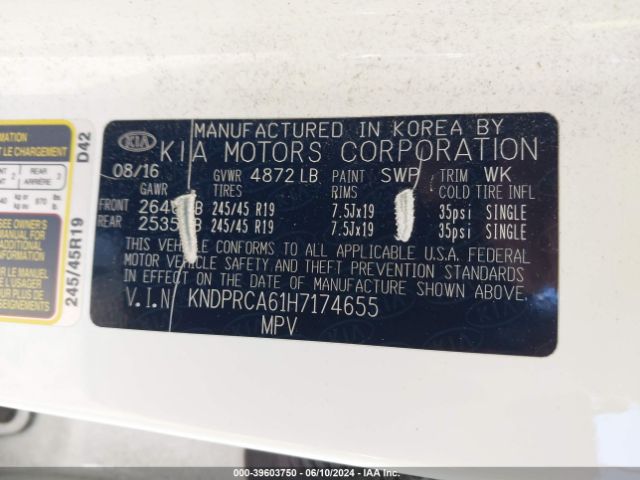 KNDPRCA61H7174655 KIA Sportage Sx Turbo