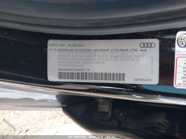 WAUFGAFC9GN005110 Audi A6 3.0t Premium Plus