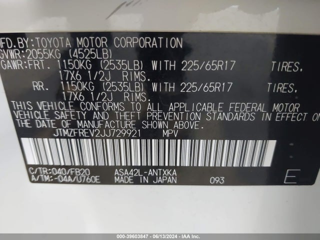 Toyota RAV4 LE 2018 JTMZFREV2JJ729921 Image 9