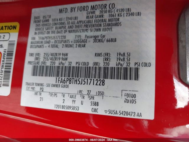 1FA6P8TH5J5171228 Ford Mustang Ecoboost