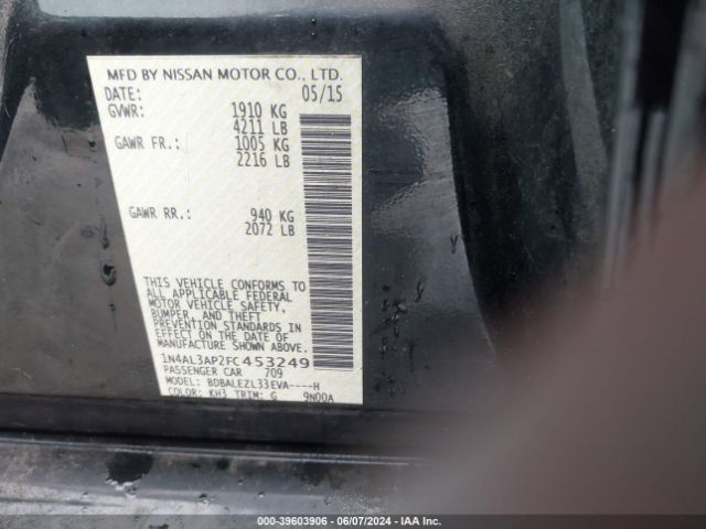 1N4AL3AP2FC453249 Nissan Altima 2.5 S