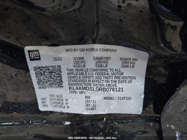 KL4AMDSL0RB078121 Buick Encore Gx Sport Touring Fwd