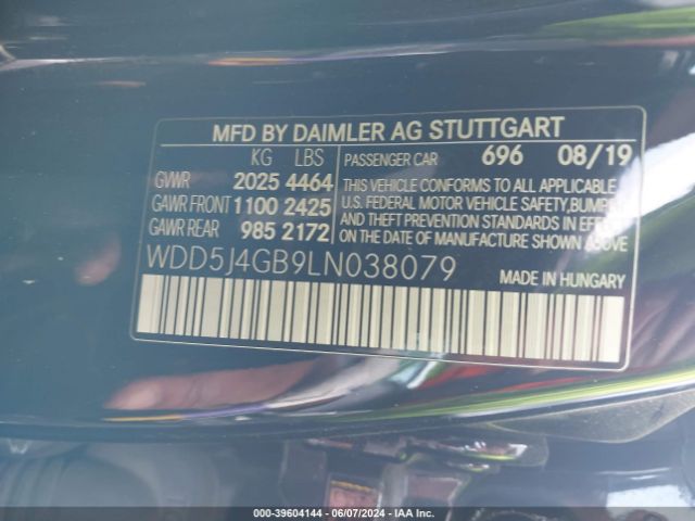 WDD5J4GB9LN038079 Mercedes-Benz CLA 250