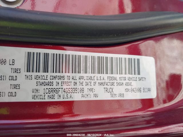1C6RR6FT4GS339108 RAM 1500 Tradesman