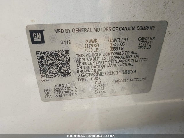 Chevrolet Silverado 1500 Ld Wt 2019 2GCRCNEC1K1108634 Image 9