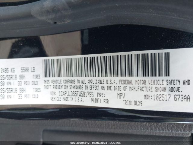 1C4PJLDS5FW591795 Jeep Cherokee Limited