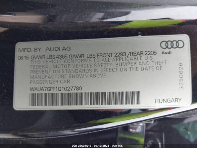 WAUA7GFF1G1027780 Audi A3 1.8t Premium