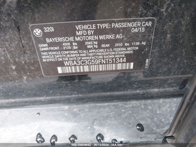 WBA3C3G59FNT51344 BMW 320i Xdrive