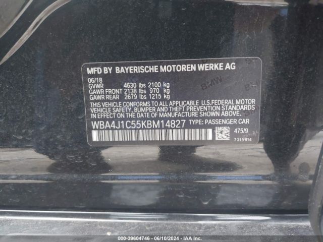 WBA4J1C55KBM14827 BMW 430i Gran Coupe