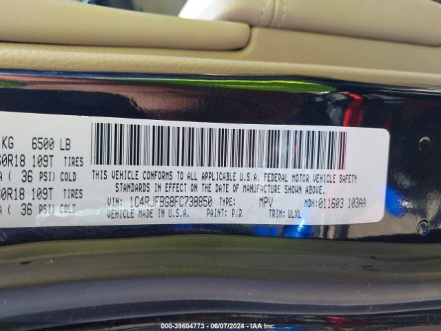 1C4RJFBG8FC738850 Jeep Grand Cherokee Limited