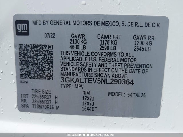 GMC Terrain Awd Sle 2022 3GKALTEV5NL290364 Image 9