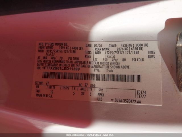 1FT7X2B61LED11399 Ford F-250 Xl