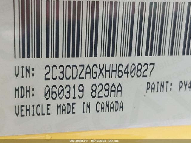 2C3CDZAGXHH640827 Dodge Challenger Sxt Plus