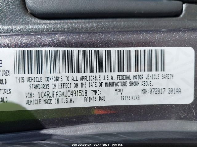 1C4RJFAGXJC491518 Jeep Grand Cherokee Altitude 4x4