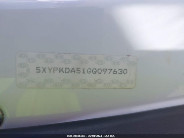 5XYPKDA51GG097630 KIA Sorento 3.3l Sxl