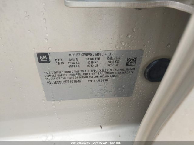 1G11E5SL3EF191646 Chevrolet MALIBU 2LT