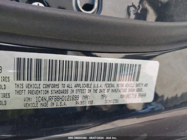 1C4NJRFB8HD121699 Jeep Patriot Latitude 4x4