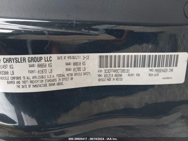 2012 FIAT 500 3C3CFFAR9CT285191 Photo 8