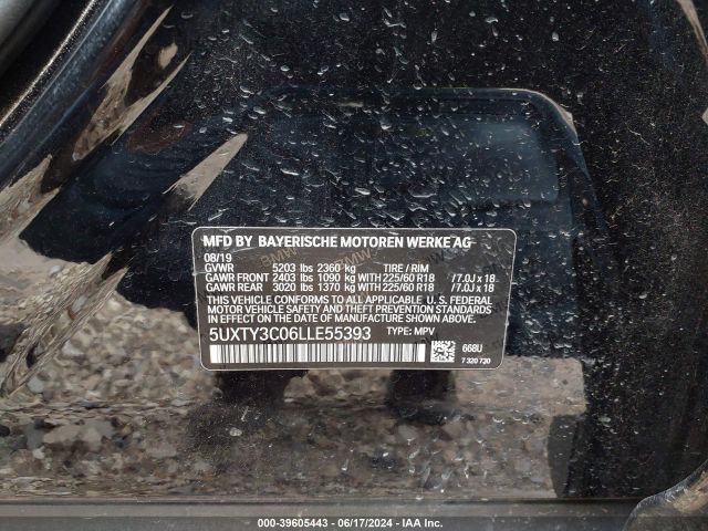 5UXTY3C06LLE55393 BMW X3 Sdrive30i