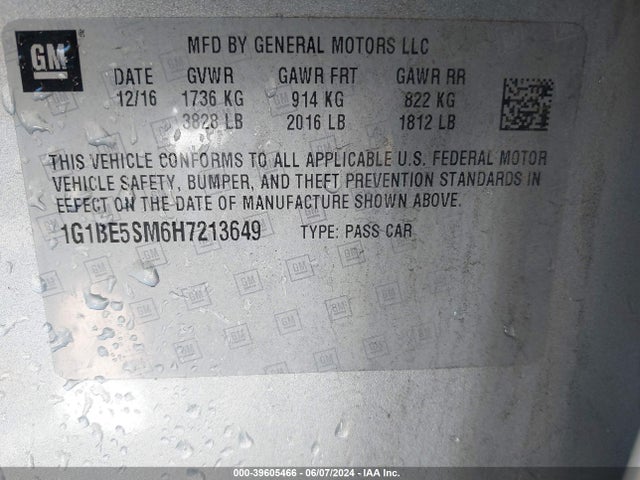Chevrolet Cruze Lt Auto 2017 1G1BE5SM6H7213649 Image 9