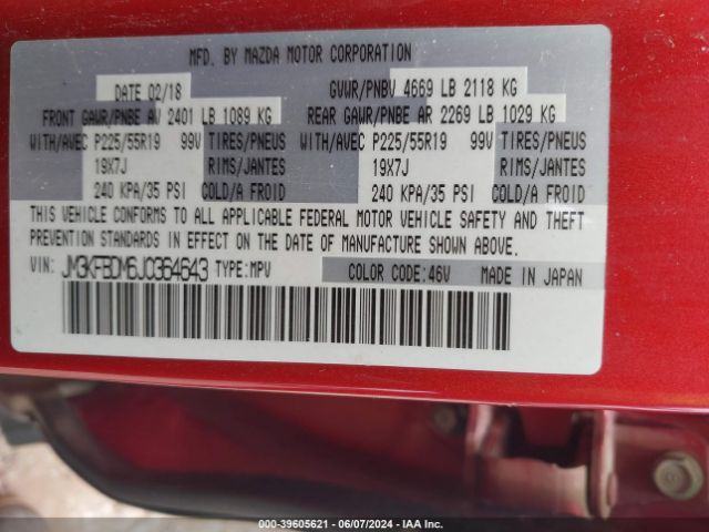 JM3KFBDM6J0364643 Mazda Cx-5 Grand Touring