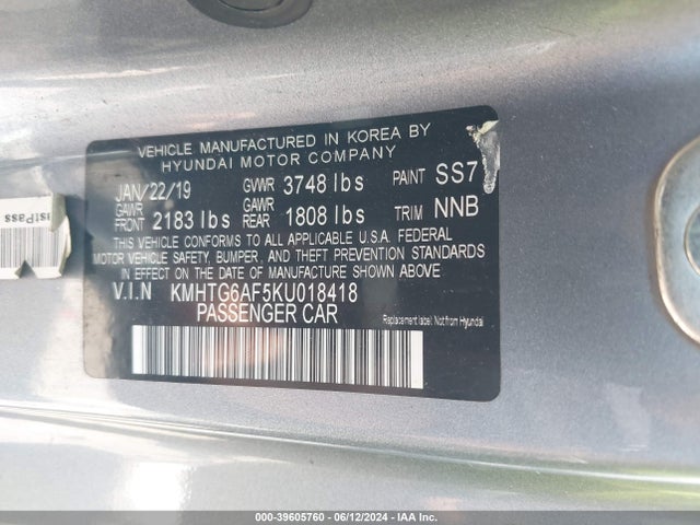 Hyundai Veloster 2.0 2019 KMHTG6AF5KU018418 Image 9