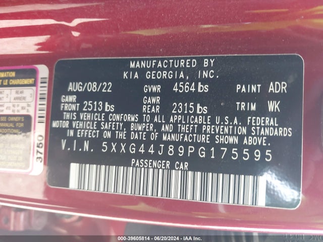 KIA K5 Gt 2023 5XXG44J89PG175595 Image 9