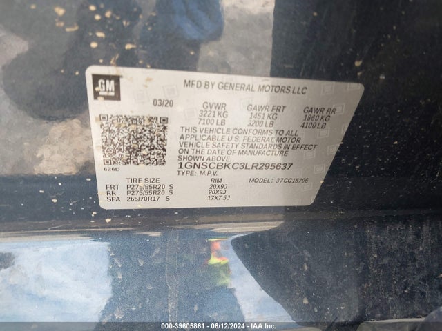 Chevrolet Tahoe 2wd Lt 2020 1GNSCBKC3LR295637 Image 9
