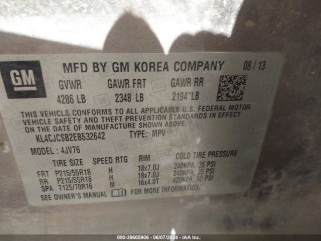 KL4CJCSB2EB532642 Buick Encore Leather