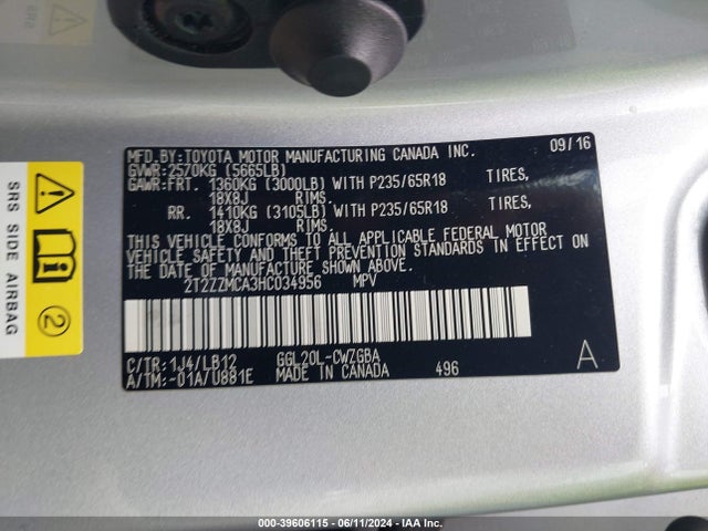 Lexus RX 350 2017 2T2ZZMCA3HC034956 Image 9
