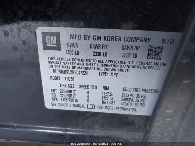 Chevrolet Trailblazer Awd Lt 2022 KL79MRSL2NB047224 Image 9