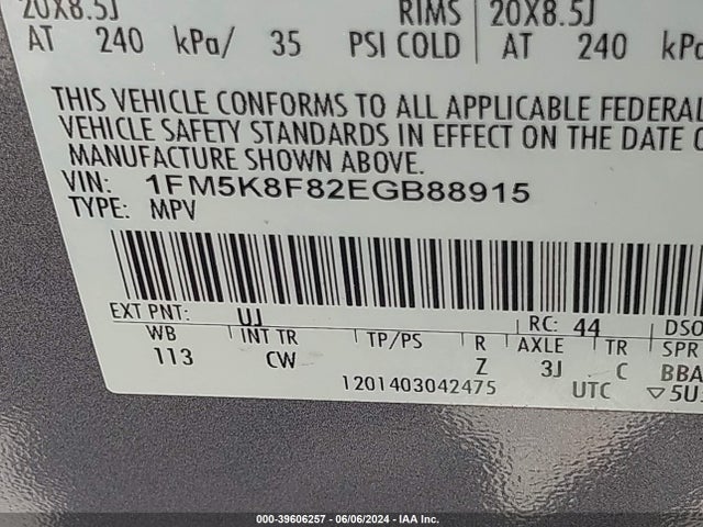 Ford Explorer Limited 2015 1FM5K8F82FGB88915 Image 17