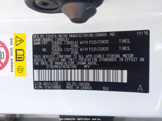 2T2BZMCA7HC067086 Lexus Rx 350 F Sport