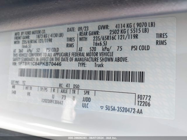1FTBR1C84PKB70446 Ford Transit-250