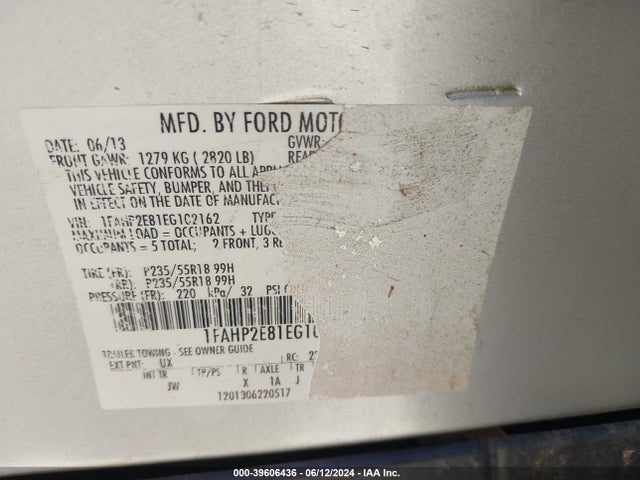 1FAHP2E81EG102162 Ford TAURUS SEL