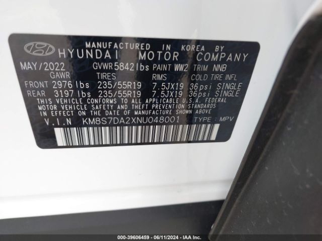 KM8S7DA2XNU048001 Hyundai Santa Fe Plug-in Hybrid Limited