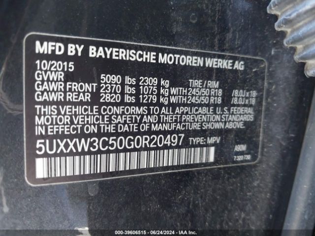 5UXXW3C50G0R20497 BMW X4 Xdrive28i