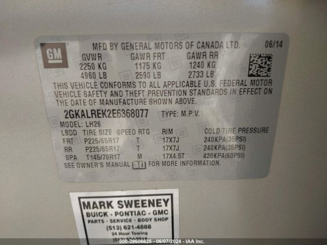 2GKALREK2E6368077 GMC Terrain Sle-2