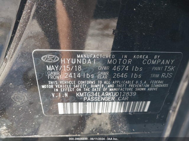KMTG34LA9KU012839 Genesis G70 2.0t Advanced