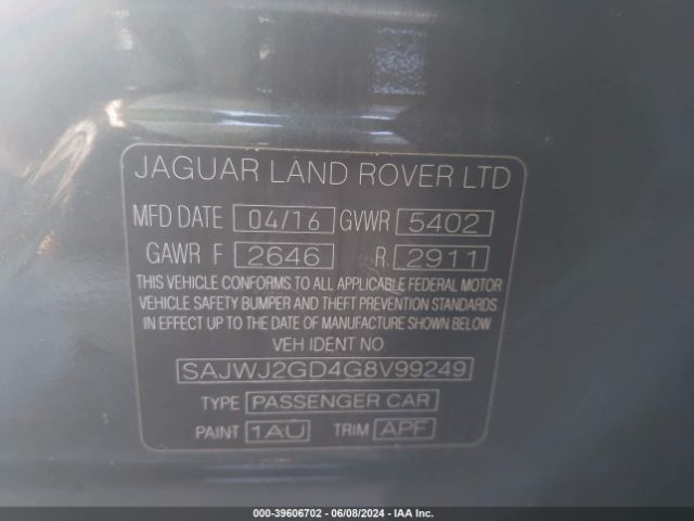 SAJWJ2GD4G8V99249 Jaguar Xj Xjl Portfolio