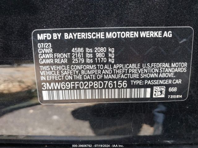 3MW69FF02P8D76156 BMW 330I