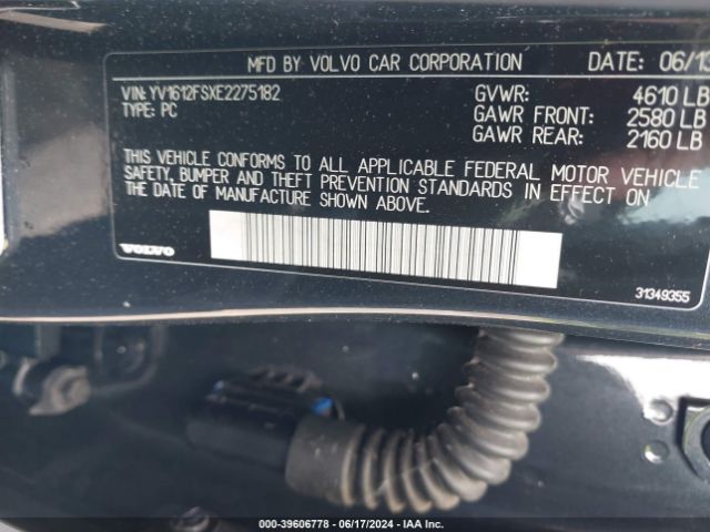 YV1612FSXE2275182 Volvo S60 T5/t5 Platinum/t5 Premier/t5 Premier Plus