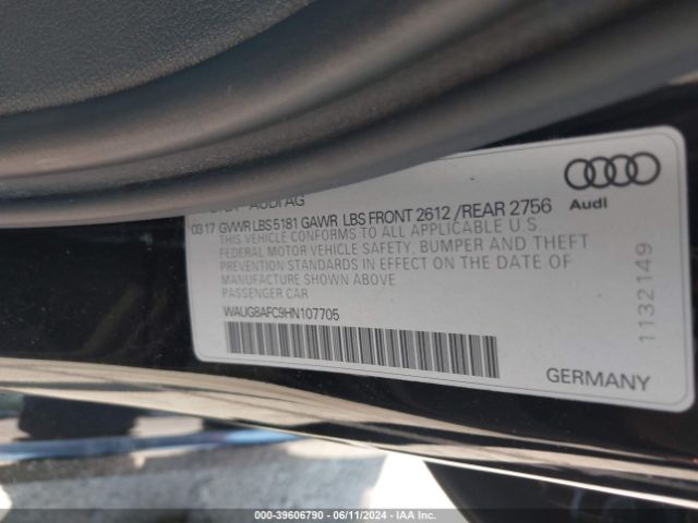 WAUG8AFC9HN107705 Audi A6 2.0t Premium