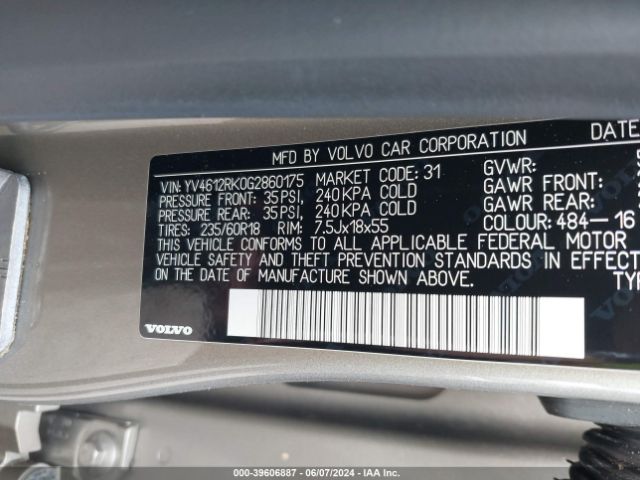 YV4612RK0G2860175 Volvo Xc60 T5 Premier