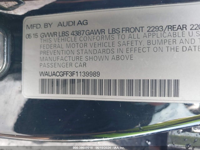 WAUACGFF3F1139989 Audi A3 1.8t Premium