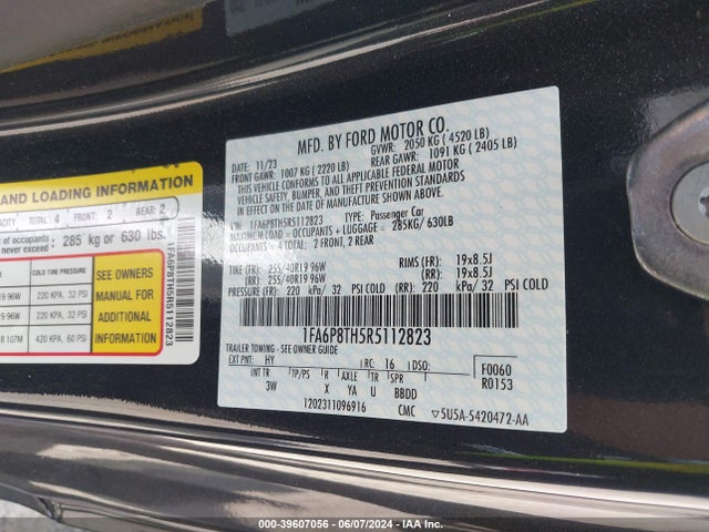 Ford Mustang Ecoboost Premium Fastback 2024 1FA6P8TH5R5112823 Image 9