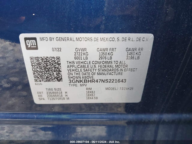 Chevrolet Blazer Awd 2lt 2022 3GNKBHR47NS221643 Image 9