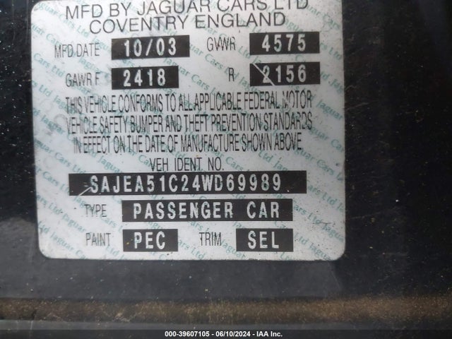 2004 JAGUAR X-TYPE SAJEA51C24WD69989 Photo 8