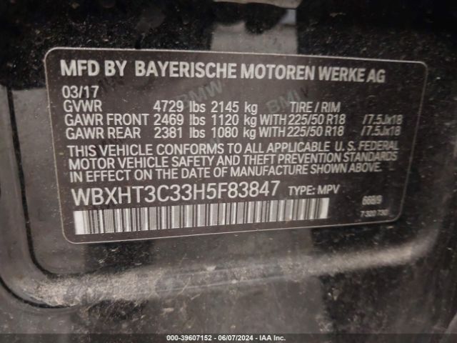 WBXHT3C33H5F83847 BMW X1 Xdrive28i