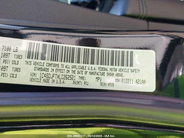 1C4SDJFTXLC262521 Dodge Durango Pursuit Awd